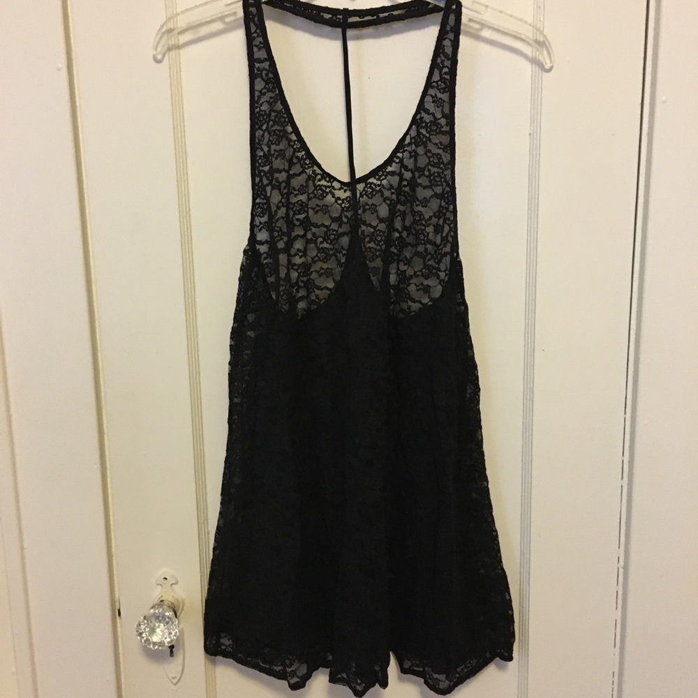 VS - Black stretch lace chemise - Small